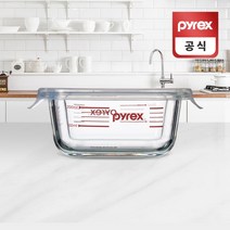 파이렉스 정사각 내열유리 계량 용기 310ml