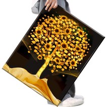 FASEN 액자 보석십자수 캔버스형 DIY 키트 40 x 50 cm, 1세트, FAN48.금전수 돈나무