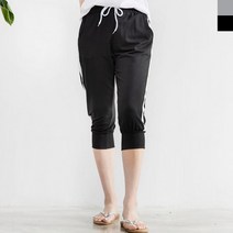 커플 여자 스포츠 홈웨어 한줄 7부 트레이닝 바지