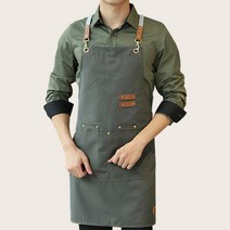 풀팟 다용도 바리스타 방수앞치마 1P 공방 주방 카페 미용실 베이커리 화실 가벼운앞치마, 딥 올리브그린, 1개