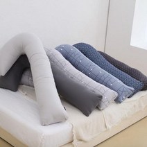 베개 필로우 목쿠션 배개 숙면 L자 마이크로 바디 긴 롱, 연그레이