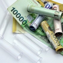 10개 투명 플라스틱 돈말이홀더 부모님용돈 돈케이크만들기 돈꽃다발만들기 이벤트 효도선물 머니파이프, 상품선택