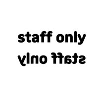 staff only 글자 스티커 시트지 제작 카페 유리창, 반전, 블랙