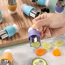 푸시타입 스텐 모양틀 야채커터 홈베이킹 쿠키틀 6종세트 (2type), B타입-블루