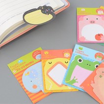 10개 다이어리 부착 동물모양 접착 메모지 가정주부 노트정리 유치원교사 공부법 아이디어적기, 거북이