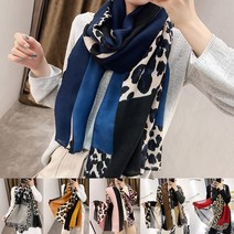 엔젤D 스카프 투톤 호피 빅 롱 스카프
