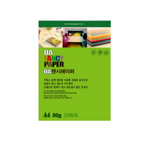 [동화오피스] 두성종이 OA 팬시페이퍼 80g 25매 / A4 색지 용지, P60 녹색