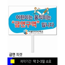 스쿨컴퍼니(도매가격 인쇄쇼핑몰) #109 금연 피켓 [피켓 포맥스피켓 손잡이피켓 학교피켓 예방교육 캠페인 홍보 피켓제작], 2. 손잡이 대형 60x45cm