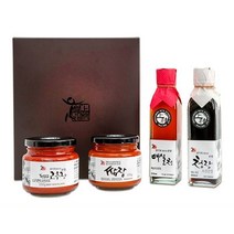 식품명인 권기옥 전통장 난 선물세트 매실청+한우볶음고추장+쌈장+청장