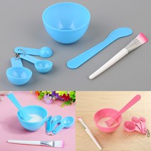 규즈몰 팩 도구 계량 컵 붓 스파츌라 스푼 세트 피부과 석고 에스테틱 재료 미용, 색상, 파랑색