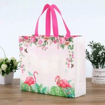 플라밍고 부직포 가방 32x27cm 답례품 어린이집 생일 결혼식 돌잔치 유치원 선물 칠순 선생님 간식 승진 소규모 친구 영어 상품 첫돌