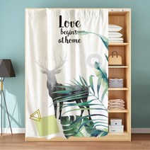 옷장 행거 블라인드 커튼 방진 깔끔한 부착 칸막이 가림막 안방 라커 룸 커튼 레일, 120cm  X 180cm  + G