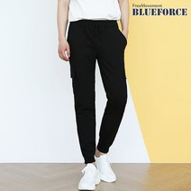 블루포스 남성용 셀파도 카고 조거 팬츠 베이직핏 캐주얼 린넨 스판 바지