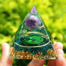 천연석 원석 차크라 자수정 파워스톤 orgonite gem 피라미드 크리스탈 orgone 에너지 생성기 치유 reiki 명상 장식품 공예 장식