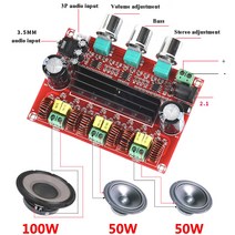 tpa3116d2 채널 2.1 디지털 서브우퍼 전력 증폭기 보드 모듈 xh-m139 12v - 24v 250w 100w, 없음