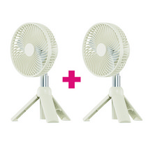 [휴대용파우치증정] 1+1 이노젠 i-Cooler M 아이쿨러M 무선 캠핑선풍기 미니선풍기, 밀크화이트+밀크화이트