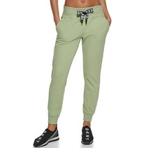 DKNY 여성용 플리스 조거 스웨트팬츠 포켓 포함 블랙.