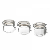 이케아 코르켄 보관용기 유리 13cl 3개, StorageGlass