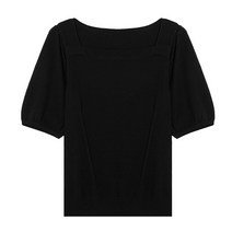 베스띠벨리 22F/W 숄더 디테일 반팔 니트 BFU2903BK