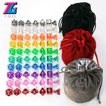 보드게임 주사위 금속 다면체 10 sets dnd clear dice set d4 d6 d8 d10 d10 d12 d20 for board game 레드 블루 옐로우 155, 어두운 회색