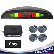 주차센서 후방감지기 차량검지기 자동차 LED 무선 주차 센서 키트 Parktronic 4 역방향 지원 백업 레이더, 03 Gray