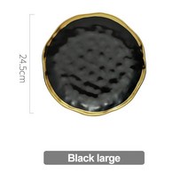 플레이팅접시 수입그릇 예쁜 디저트 명품 그릇 1/2pcs 금테 림 블랙 도자기 디너 플레이트 세트 북유럽 세, 03 Black big