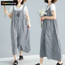 퀸앤조이 미녀77 고방체크 와이드 점프수트 ***판매자 SSK무역***