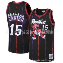 빈티지 자수 농구복 토론토 랩터스 #1 메디 #15 카터 농구복 Raptors jersey, 블랙레드 #15