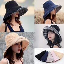 오너굿 오버핏코튼 양면벙거지[S1216-니뽄체크]모자 버킷햇 와이어벙거지 여성벙거지