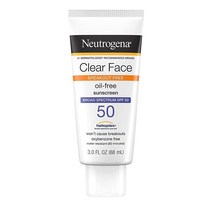 뉴트로지나 Neutrogena 클리어 페이스 리퀴드 로션 자외선 차단제 피부용 광범위한 스펙트럼 SPF 50 UVA UVB 보호 오일 향 및 옥시벤존 프리 페이셜 논코메도제닉 90