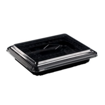 대성 사각 용기 몸통 + 뚜껑 세트 검정 소 0.95L, 600세트