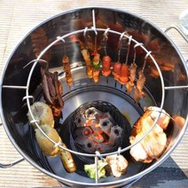 항아리 바베큐 상업용 야외 꼬치 숯불 훈제 구이 그릴, 대형 분리형 가정용 패키지