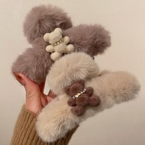 귀여운 곰돌이 겨울 집게핀