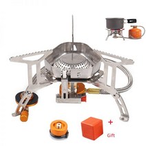 초경량 버너 등산소형 미니 경량 접이식 휴대용 방풍 스토브 피에조 점화 가스 스토브 쿡, 1pc 어댑터 만