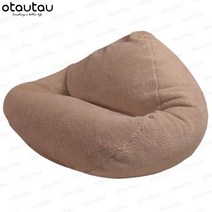 쇼파 스툴 1인 소파 패브릭 가죽 otautau big xxl 캐시미어 빈 백 의자 채워진 자이언트 pouf ottoman seat beanbag futon puff 휴식 가구, no.5-100cm 직경