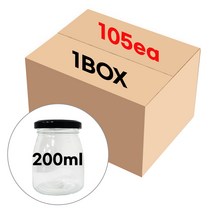 캔들 용기 블랙 뚜껑 우유병 글라스 200ml 105개 박스