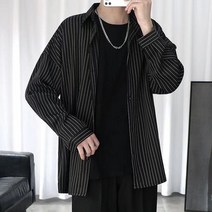스프라이트 셔츠 긴팔 스프라이트 간절기 남성 남방 검은색
