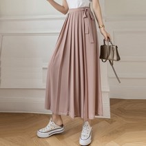 다이뻐 DAIBBU 리틀깽스 자체제작 뒷밴딩 빅사이즈 핀턱주름 하늘하늘 린넨 쉬폰 통 와이드팬츠 여름바지 비치웨어 여름휴가패션