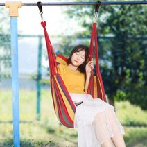 해먹 정원가구 야외 테라스그네 정원용 하중 실외 베어링 캔버스 방부목 200KG 스윙, red