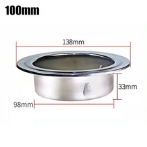 환기구 커버 에어밴트 환풍기 70/80/100mm Stainless Steel Round Pipe Flange Seat Tube Air Ventilation, 03 100mm