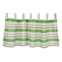 WJSHOP 짧은 인쇄 된 크리스마스 커튼 등반 valance 홈 장식 빛 차단 발코니 창 블라인드 레스토랑 식당 거실