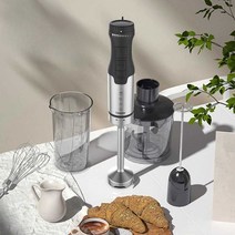 핸드블렌더 믹서기 믹스 수동 핸드 무선 전동 스무디, 1000W 고출력 4-in-1 세트 영국 표준