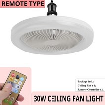 천장 팬 LED 원격 E27 조명 침실 스위치 제어 30 와트 2400LM 홈 램프 AC86-25V 드롭 배송, 03 5