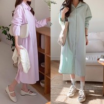 여성 빅사이즈 빅사이즈 루즈핏 면 카라 롱 셔츠 원피스 베이직캐주얼데일리코튼남방 NB0014데일리 루즈핏 오버핏