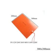 순간온수기 전기 수도 온수 5V 12V 24V 110V 220V 실리콘 고무 난방 패드 사각 플랫 히터 오일 엔진 탱크 매트 플레이트 연료 물 방수 3D 프린터, 16 300x200mm_01 5V