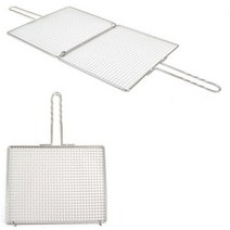 UMO327783캠핑용불판 초벌구이 스텐 겹석쇠 그릴 불판 석쇠 1p, 스텐 영업용 겹석쇠 중 37x33cm