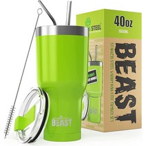 Greens Steel 비스트 40온스 진공 단열 스테인리스 텀블러 퍼플 USA 미국, 40 oz, Lemongrass Green