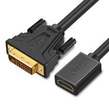 Jasoz DVI to HDMI 어댑터 양방향 D 24 1 Male Female 케이블 프로젝터 용 커넥터 변환기 Cabl, 검은색, 0.24m
