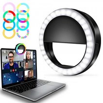 Selfie Ring Light Mini Circle Clip on RGB Lights for Phone Laptop Zoom Video