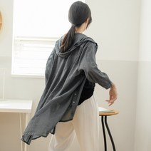 부니스 초경량 아사면 후드 롱(하늘하늘~)남방